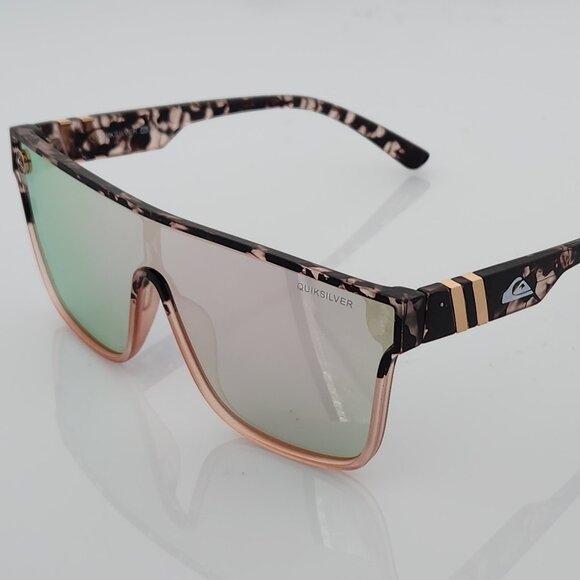 Quiksilver Shield Sunglasses Tortoise Shell Frame Flash Pink Mirror Lens NEW Q9 - Picture 4 of 12